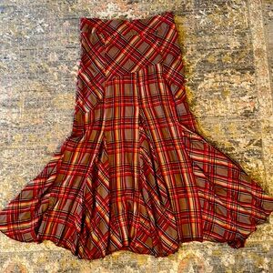Free People Vintage Plaid Maxi Skirt Size M